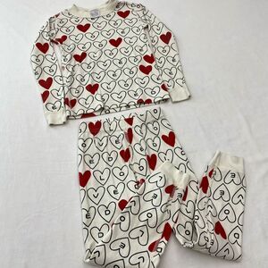 Hanna Andersson Pajamas Set Girls 5 Heart Love Organic Cotton Valentines Day PJ